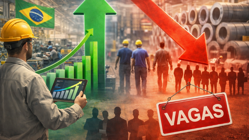 Crescimento do faturamento da indústria com queda de emprego redefine cenário do trabalho no Brasil